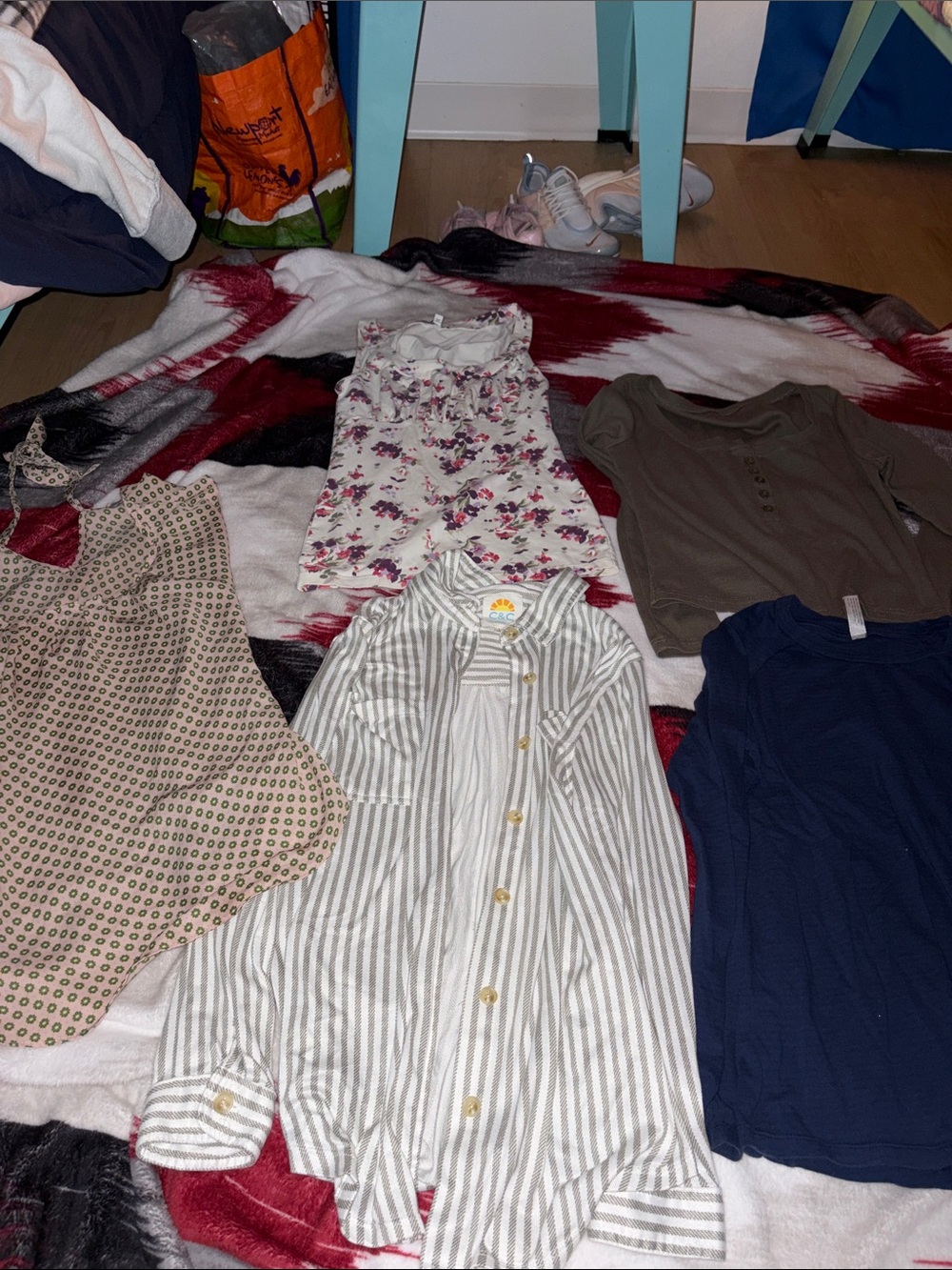 Striped Button-Down Shirt Dress - Cream & Gray